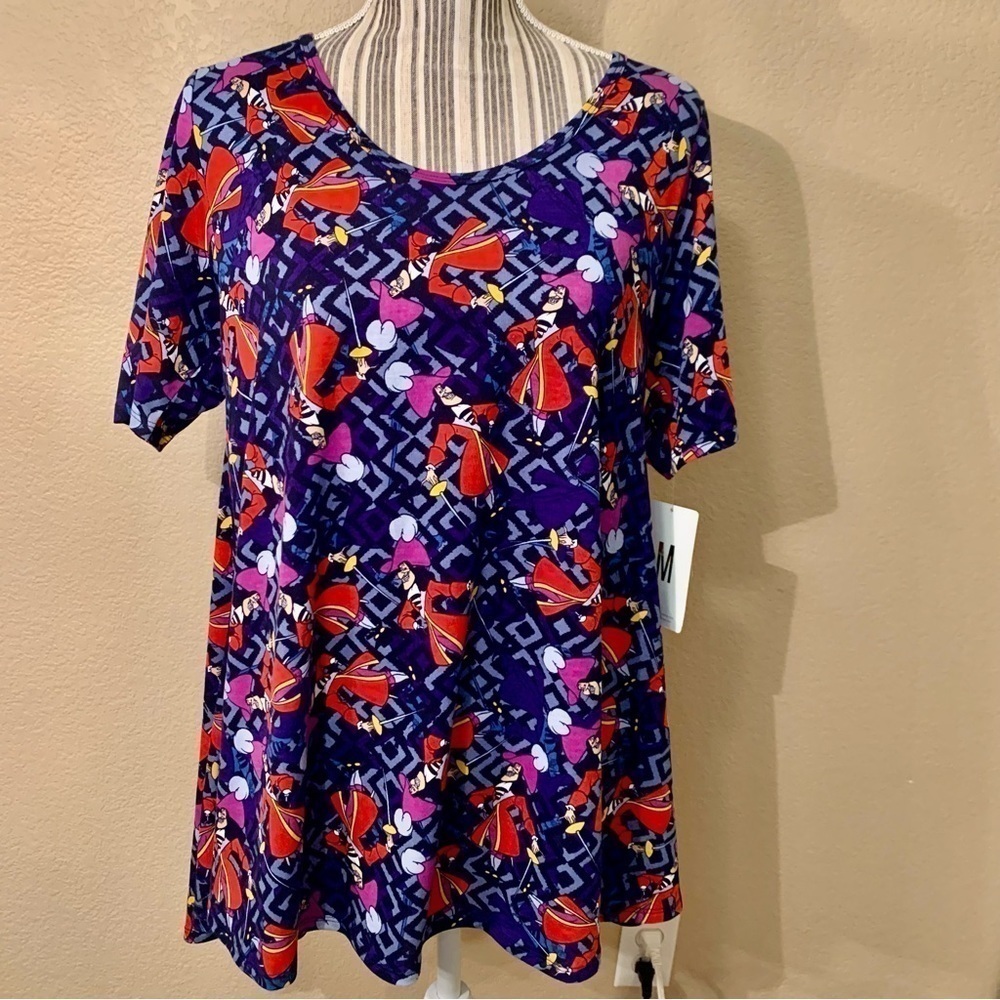 NWT LuLaRoe Disney Tunic Top Medium Dark Blue Captain Hook Oversize Perfect Tee